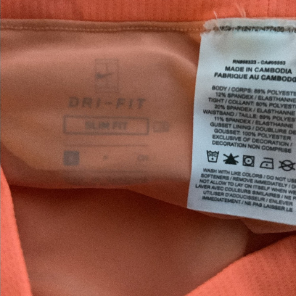 Nike court dri fit victory shorts orange size small slim fit - Picture 5 of 7